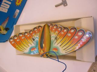 Butterfly Wind - Up Tin Toy Turns Over Tin Toy Wind Up Butterfly Moth 3