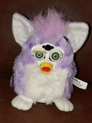 Tiger Electronics Furby Babies Purple Striped With Green Eyes 1999