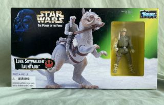 Kenner Star Wars Luke Skywalker & Tauntaun Power Of The Force Figures - Nib