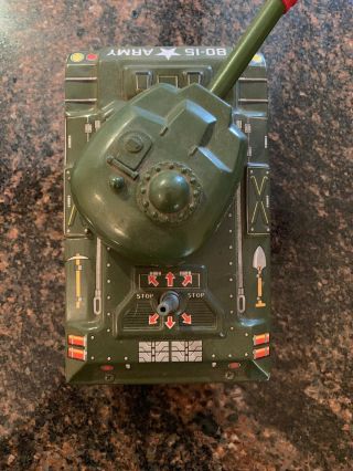 Vintage Trade Mark TN Made In Japan Tin Litho Tank Toy Battery Operated 3