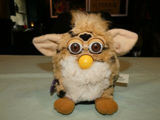Vintage 1999 Furby 70 - 800 Repair Brown White With Dots With Brown Eyes