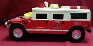 Tonka Fire Rescue Squad Hummer Toy Truck With Lights Siren & Winch
