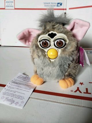 1998 Vintage Tiger Electronics Furby With Tag Gray Pink 70 - 800 NO POWER 2