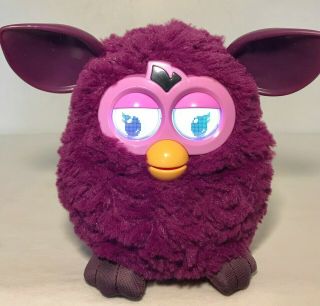 2012 Furby Purple Hasbro Interactive Electronic Robotic Toy Pink Face Yellow