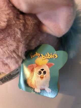 1999 Tiger Furby Baby Pink Body White Chest Blue Hair Model 70 - 940 NOT 2