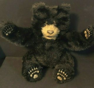 2004 Hasbro Tiger Luv Cubs Black Bear Fur Real Friend Plush Electronic 12 