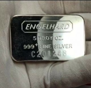 Engelhard Serialized 5 oz.  999 Fine Silver Bar C Series Scares 2
