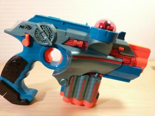 Nerf Phoenix LTX Lazer Tag Gun Set of 2 Blue and Gold Guns Only 3