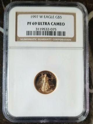 1997 W Gold Eagle G$5 Pf69 Ultra Cameo 1/10 Oz.