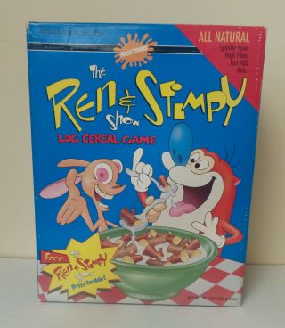 Vintage Ren And Stimpy Log Cereal Game 1992 Parker Brothers Nickelodeon