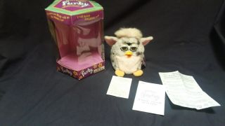 1998 vintage fuby tiger electronic model 70 - 800 pink & gray w/ paper 2