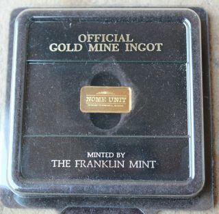 2.  7 GRAMS PURE 24K SOLID GOLD BAR - THE FRANKLIN - OFFICIAL GOLD MINE INGOT 3