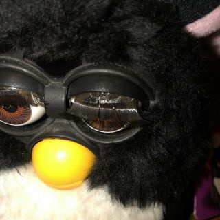 1998 Furby Tiger Electronics Black With White Belly Not 3
