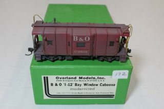 Overland Painted Brass Ho Scale Baltimore & Ohio B&o 1 - 12 Bay Window Caboose
