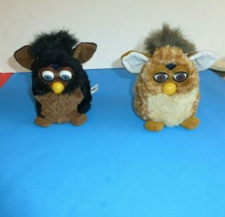 1998 2 Furby Black And Brown Model From 1998