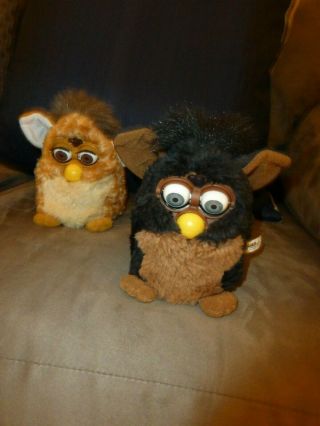 1998 2 FURBY Black And Brown Model From 1998 2