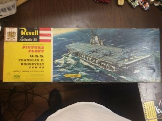 Vintage Revell Model Of The U.  S.  S.  Franklin D Roosevelt Kit H321 1961