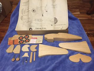 Curtiss P - 40 Solid Scale Wind Tunnel Model - Hawk Airplane Kit 402 Rare