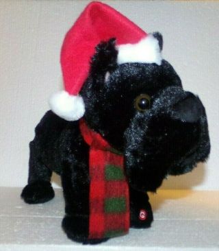 Musical Dancing Plush Scottish Terrier Sings " Who Let The Dogs Out " By Gemmy