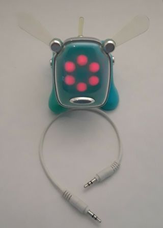 Light Up 2007 Sega Hasbro I - Dog Turquoise Speaker Reacts To Touch With Cord