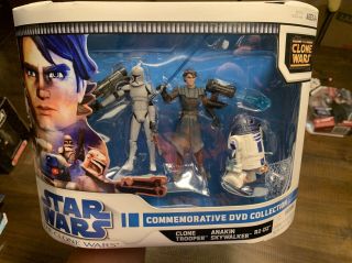 Clone Wars Commemorative Dvd Figures Wal Mart Anakin R2 D2 Clone Trooper