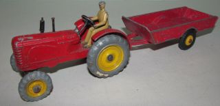 B Dinky Toys Massey Harris Tractor And Matching Trailer For Restoration