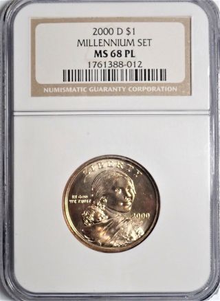 2000 - D Millennium Set Sacagawea Dollar Pcgs Ms - 68 Pl Proof Like Only 1 Better