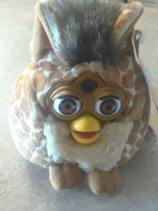1999 Furby Buddies " Big Hungry " Giraffe Print Plush Toy Nwt