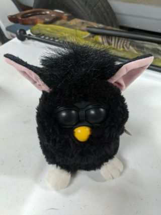 1998 Tiger Electronics Furby Black Pink Ears Vintage Collectable