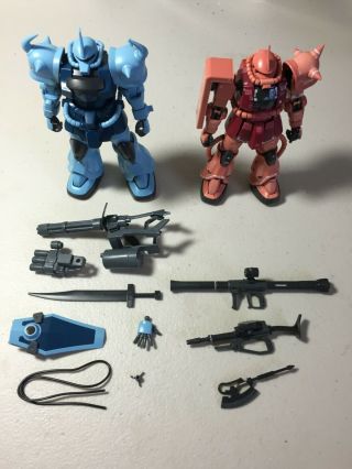 Bandai Gundam Ms - 06s Zaku Ii Rg 1/144 And Hguc Ms 07b 3 Gouf