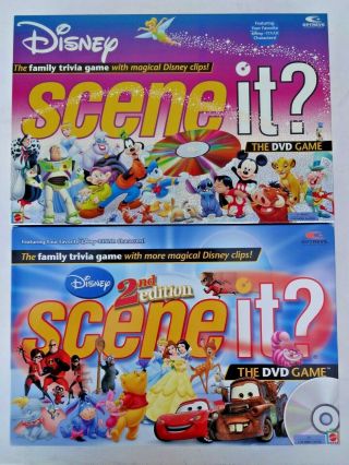 Disney Scene It 1st & 2nd Editions Dvd Trivia Board Game 100 Complete