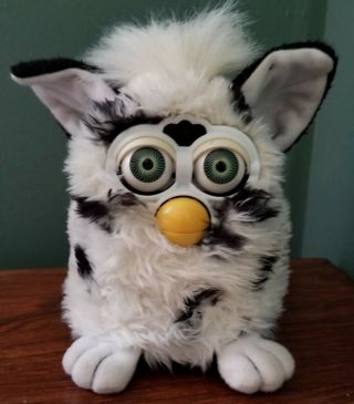 1998 Furby By Tiger Electronics Dalmation Cow White With Black Spots