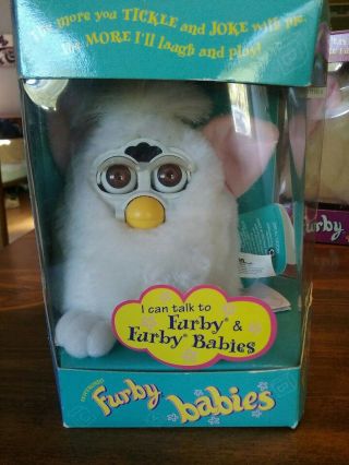 Furby Babies Electronic White Pink Ears Model 70 - 940 1999