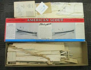 Sterling U.  S.  Lines C - 2 Type Cargo Ship American Scout Model & Box