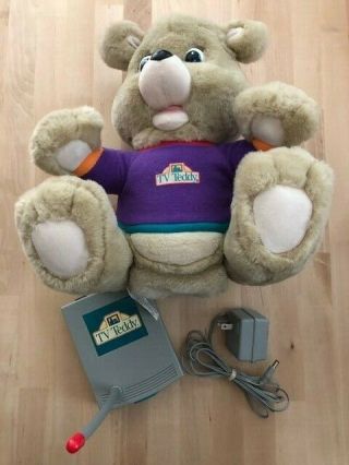 Vintage Tv Teddy 1993 Vhs/television Interactive Friend W/6 Vhs Tapes