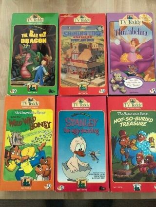 Vintage TV Teddy 1993 VHS/Television Interactive Friend w/6 VHS tapes 2