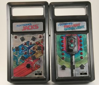 1979 Mattel Games Funtronics Red Light Green Light And Jacks And
