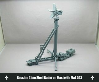 1:144 Russia " Clam Shell " Low Altitude Acquisition Radar & Maz - 543 Tractor Kit