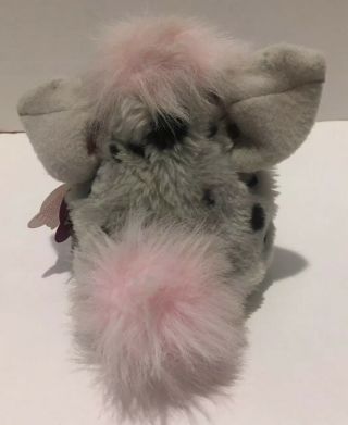 1998 Furby Leopard Grey with Black Spots Pink Belly Gray Eyes - 3