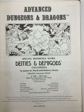Advanced Dungeons & Dragons • Deities & Demigods • 1980 • 3