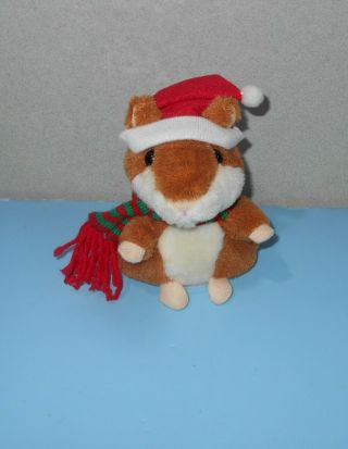 Talking / Record Hamster Electronic Pet Chatimals Mouse Buddy W/ Christmas Hat