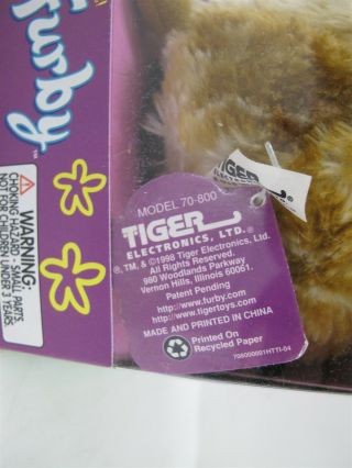 1998 FURBY Model 70 - 800 In Open Box Tiger Electronics 3