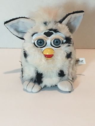 Tiger Electronic Furby,  White With Black Spots,  1998 Model,  And