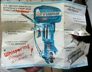 Vintage Evinrude Big Twin Electric 25 Toy Outboard Insert No Motor Or Box