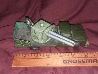 Vintage Friction Tin Toy Anti - Aircraft Patrol Truck Us Military Made In Japan