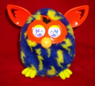 Hasbro Furby Boom Blue Yellow Lightening Bolts Electronic Interactive Toy