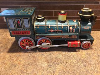 Vintage Western Locomotive Special Tin Train Modern Toys Japan Battery Engine