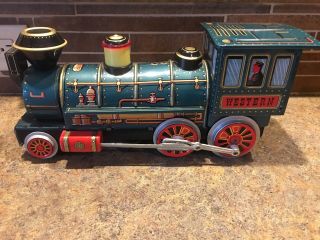 Vintage Western Locomotive Special Tin Train Modern Toys Japan Battery Engine 3