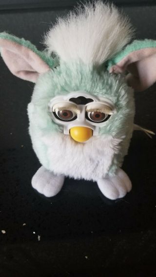 Furby 1999,  Baby Blue White w/Pink Ears. 2