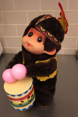 ALPS Japan Cha - Cha Drumming Monkey Battery Operated Drummer Drum 3284 GYD 2